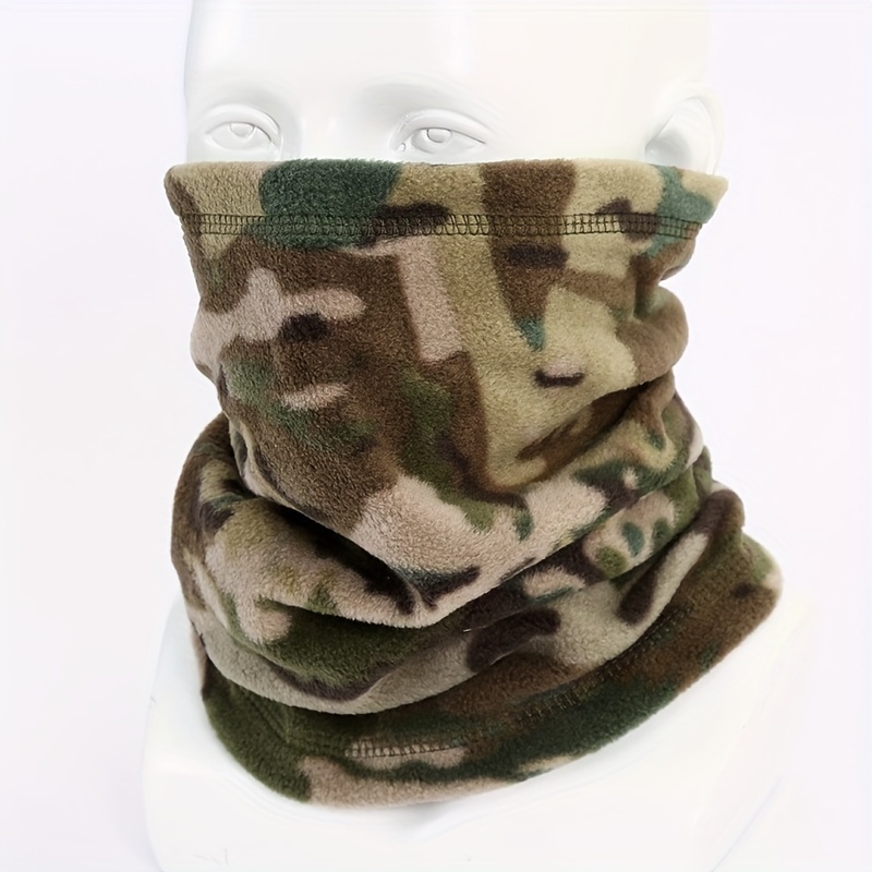 Outdoor Camouflage Cold-proof Warm Face Mask Cycling Neck Gaiter Fleece Outdoor Sports Tactical Cs Accessory