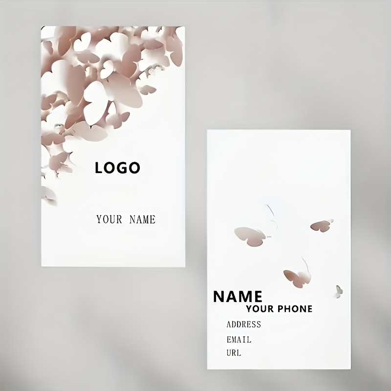 TEMU Personalized Custom Business Cards Vertical Minimalist Suitable For Weddings, Gift Cards, Floral Tags - Matte Name//contact Cards For Corporate