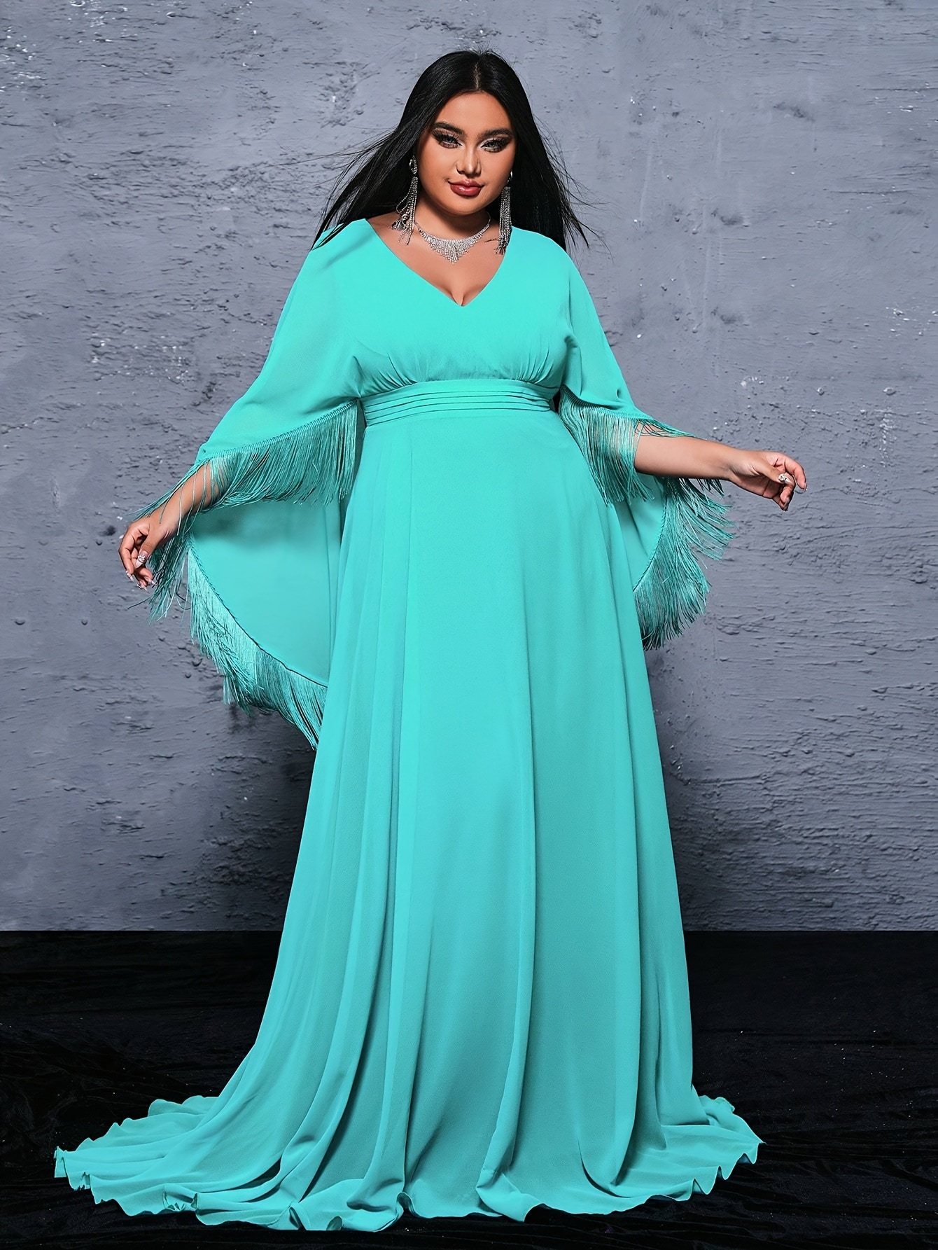 Plus size turquoise maxi dress best sale