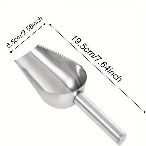 1st roestvrijstalen multifunctionele schep voor ijsblokjes & ontbijtgranen - ergonomisch handvat, roestbestendig, vaatwasserbestendig - gereedschap voor thuis & commerciële keuken, gepolijste afwerking