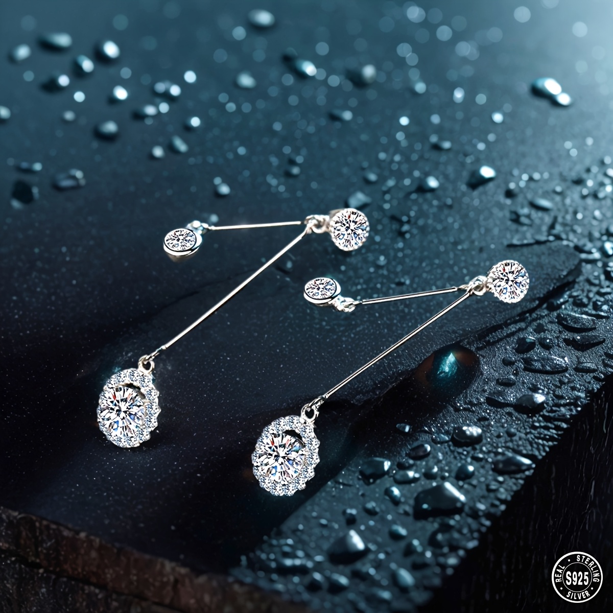 925 sterling silver moissanite earrings unique and elegant fashionable and versatile Product details 3