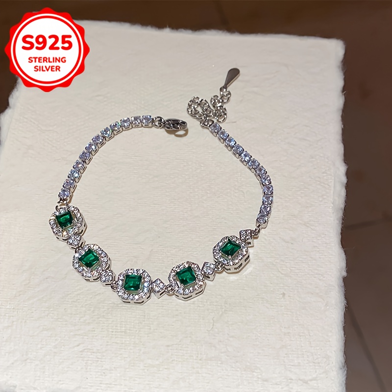 S925 Green Bracelet Wedding Banquet Accessory