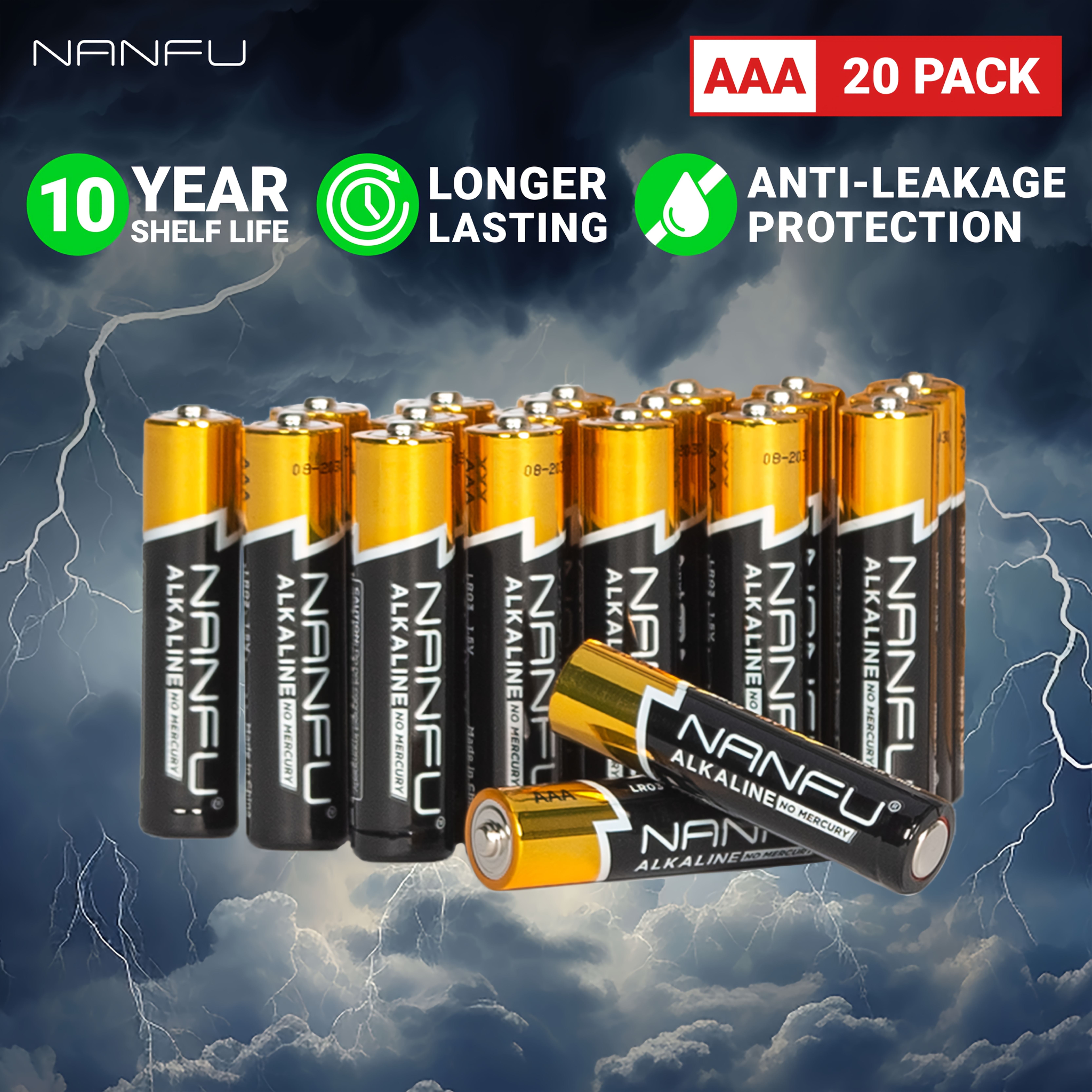 TEMU 20pcs Aaa Alkaline Batteries, High-performance Alkaline Batteries , Aaa Batteries For Halloween Christmas Decorations, Home Decor, Decorations,