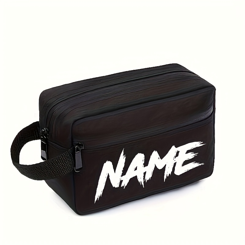 E-shop Personalisierte modische Handtasche, individueller Name, Text, mehrere Fächer, Aufbewahrungsbox für Kosmetik Toilettenartikel, tragbare