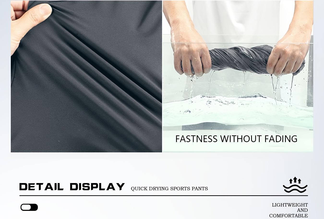 2pcs mens high   joggers ice cooling fabric zipper pockets breathable lightweight design for summer sports and casual wear   fit durable nylon spandex blend solid   for running gym golf fishing and outdoor activities Product details 8