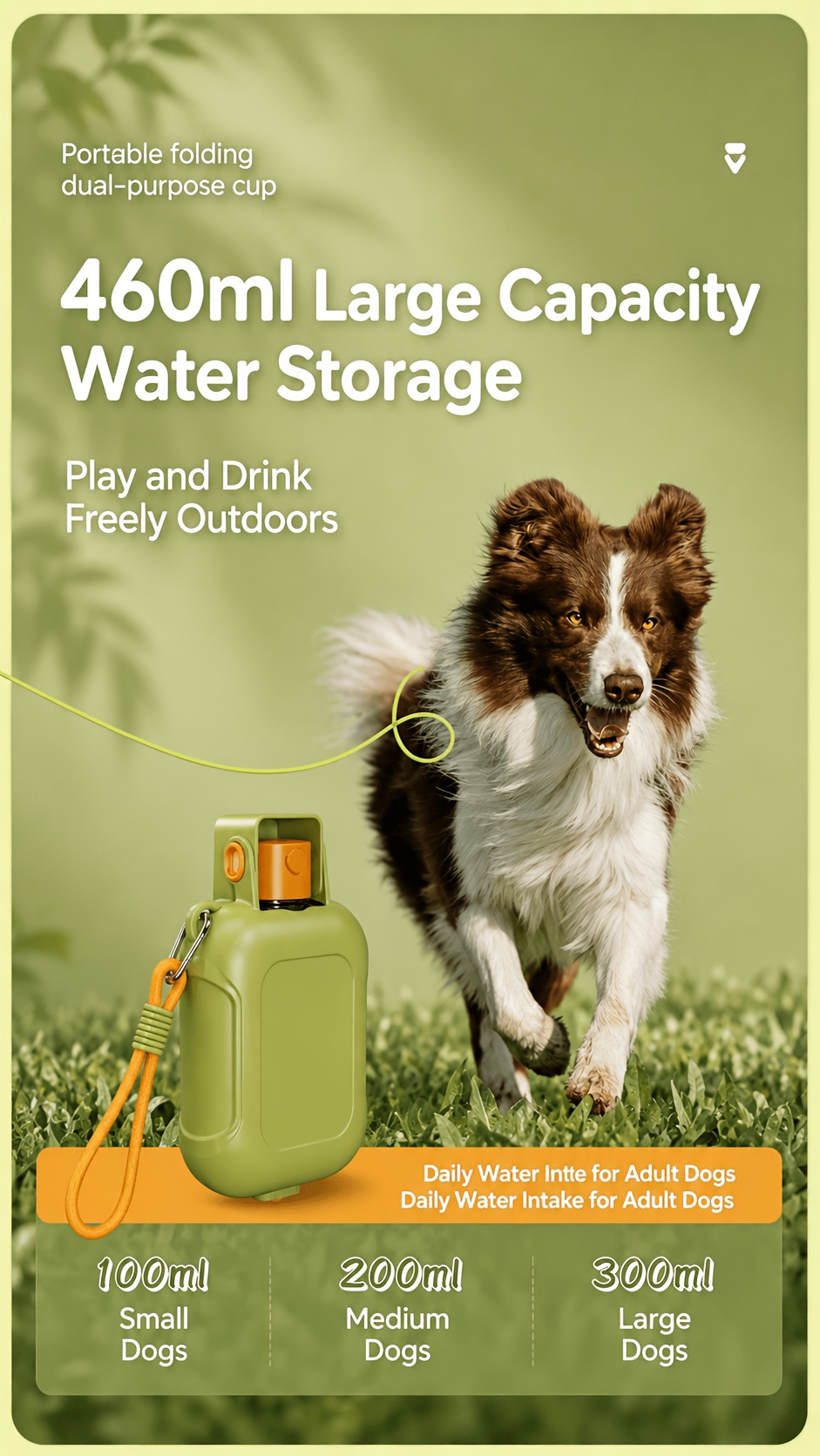 portable pet water bottle leak proof dog water dispenser with drinking bowl food grade plastic pet travel water bottle suitable for dogs and puppies   hikes and outdoor trips Product details 2