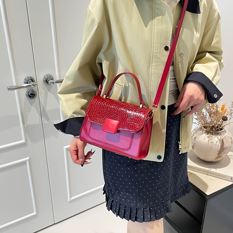 Modische Henkeltasche mit Krokodilmuster für Damen – süße Umhängetasche für den Alltag_voghion.com