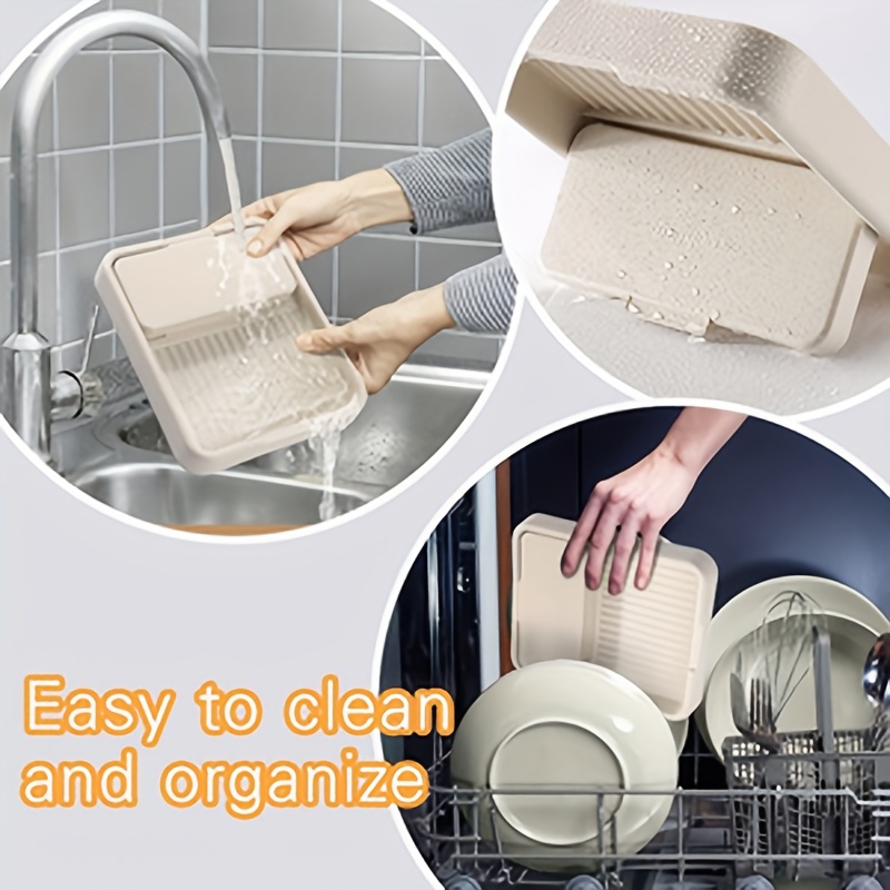 TEMU 1pc Foldable Pot Lid Holder, Countertop Stand For Lids, Spatulas & Serving Spoons, Space-saving Kitchen Organizer Rack, Collapsible Stovetop