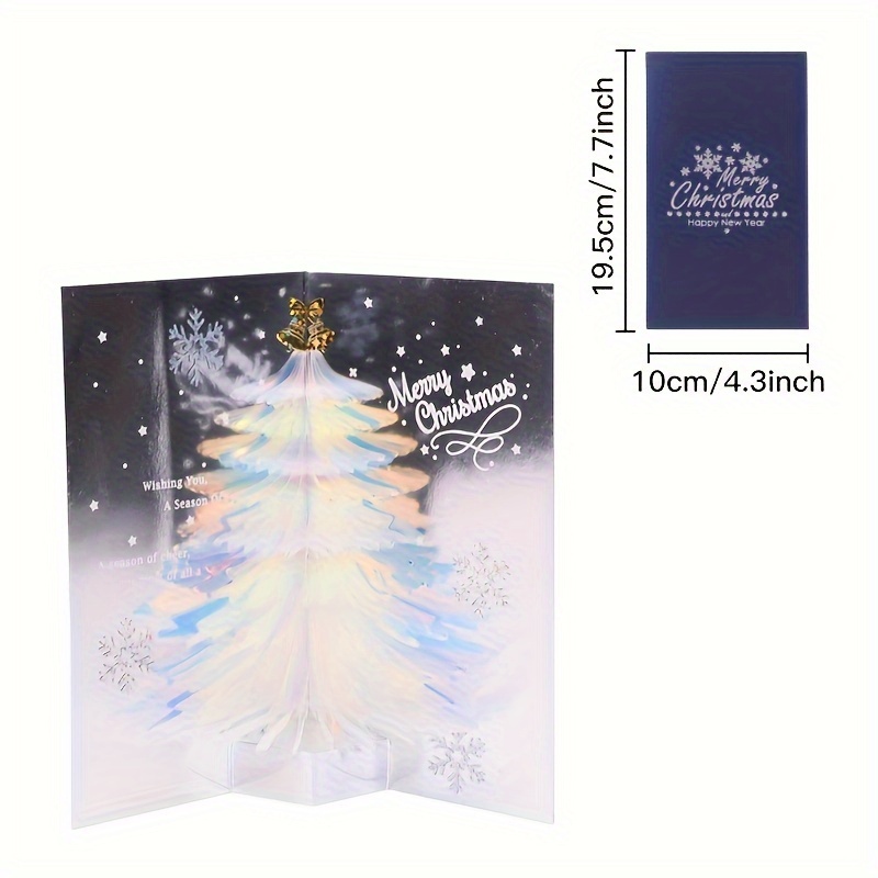 Handcrafted 3d Pop-up Christmas Tree Greeting Card With Message - Festive Holiday Card For Everyone