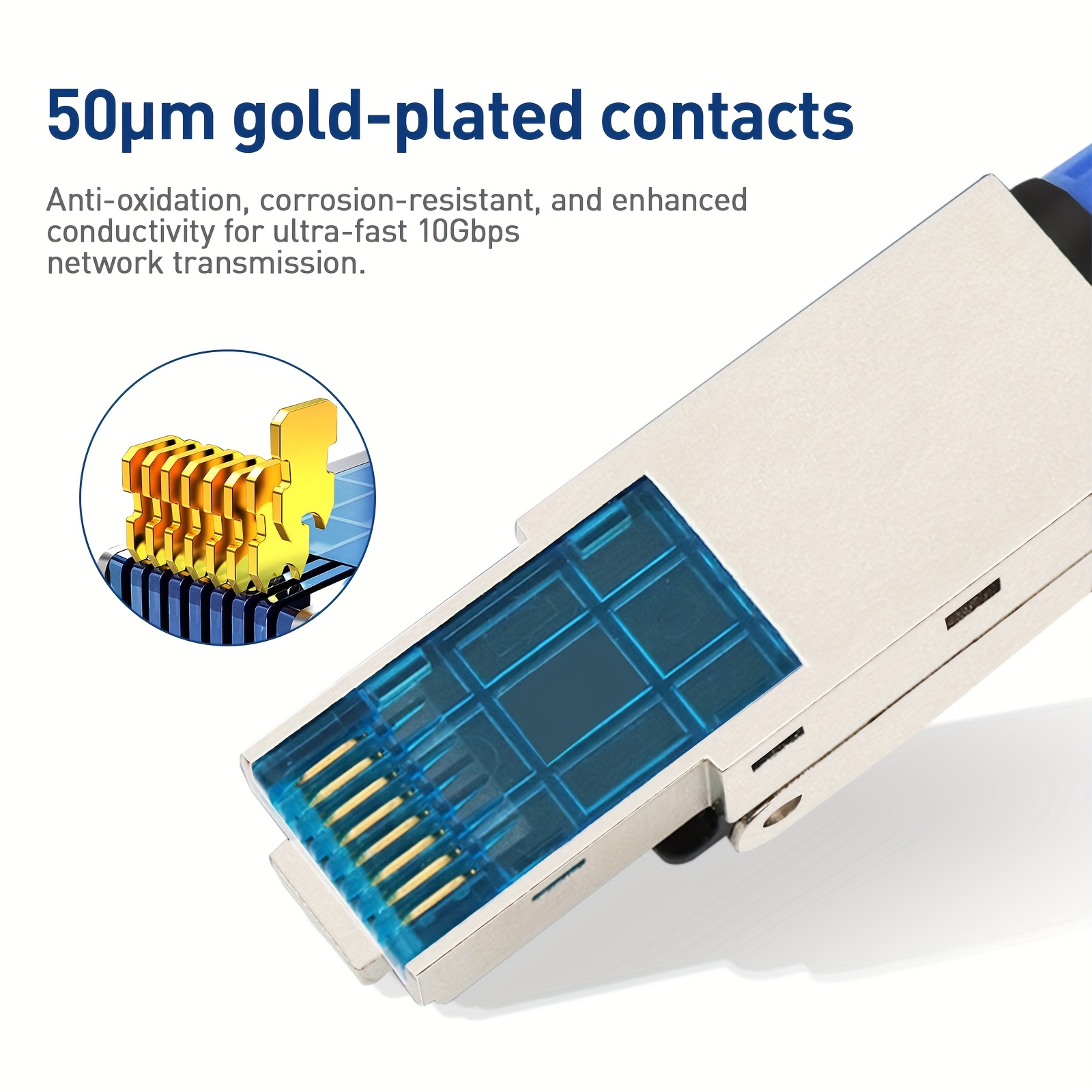 Zoeraxrj45 Connecteurs de câble Ethernet CAT8 CAT 7 CAT6A sans outil blindés pour câbles réseau 40 Gbps et 10 Gbps, adaptés aux câbles LAN STP 22~26 AWG