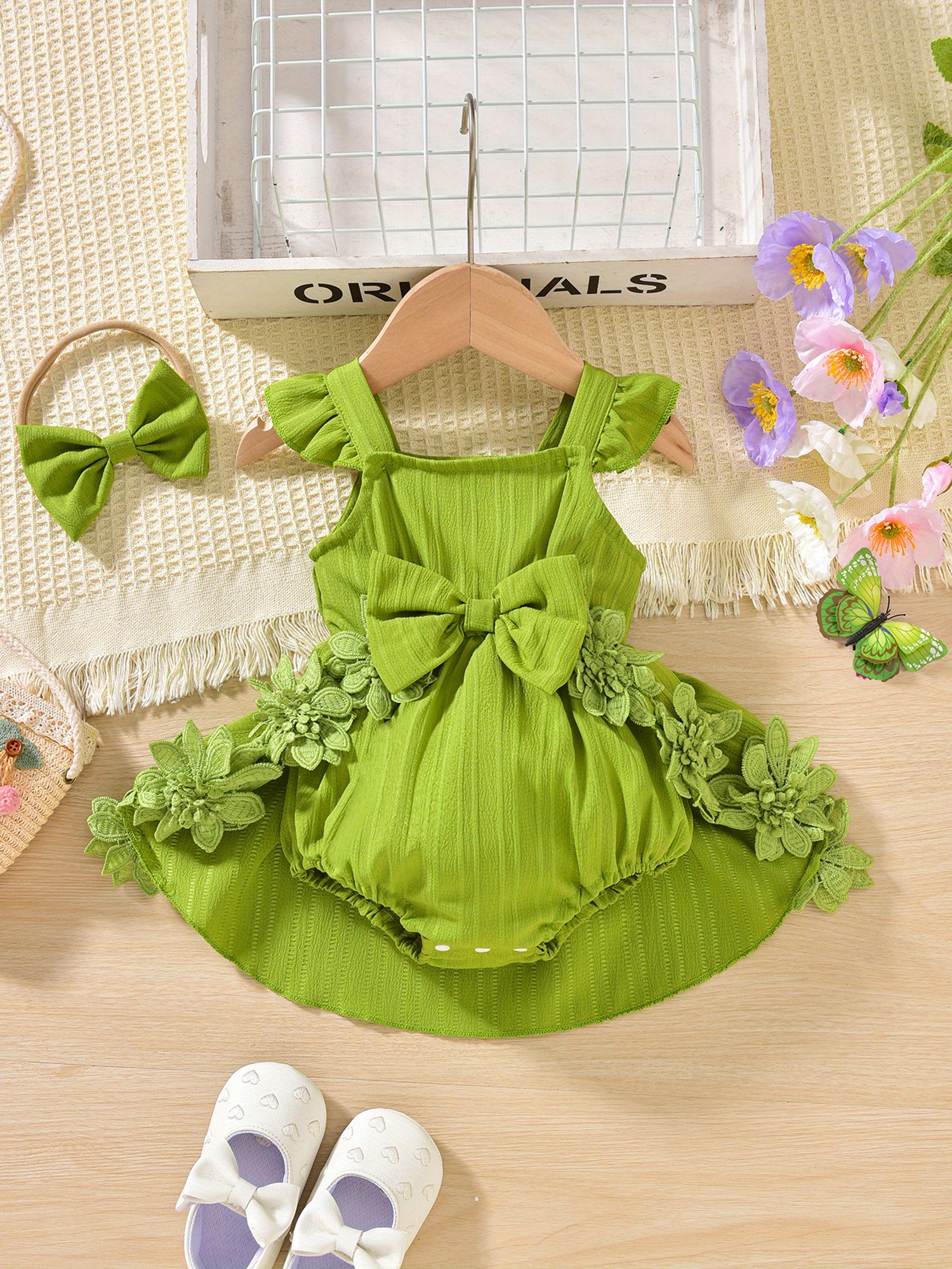 holiday movie dress up ideas Girls Elegant Floral Dress Girls Summer Holiday Dress, Blue / 2-3 Years (100cm) main image 0