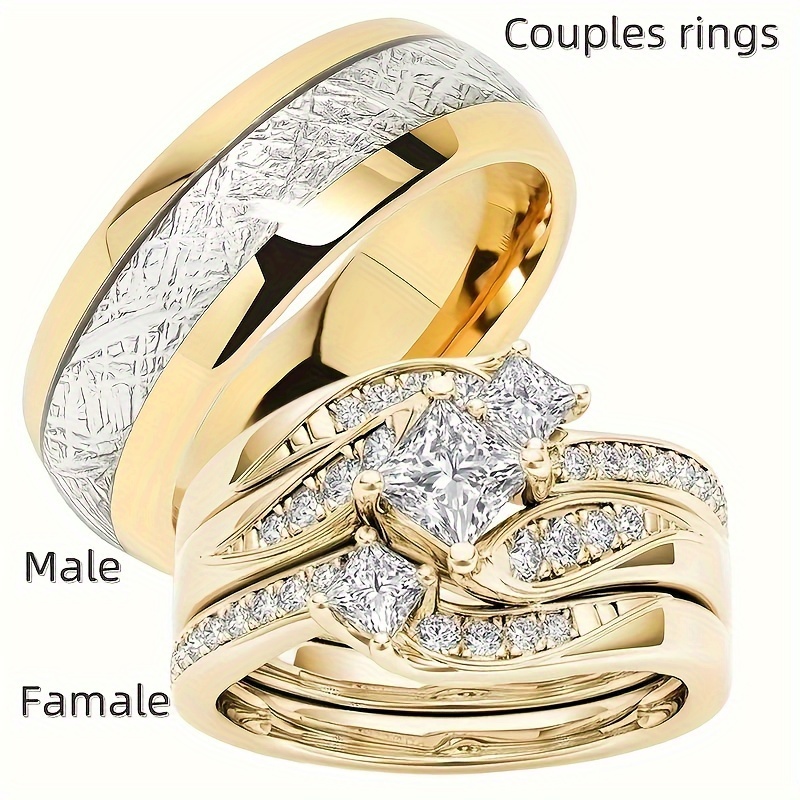 

1pc Stainless Steel Ring, For Men Women, Wedding Engagement Couple Ring