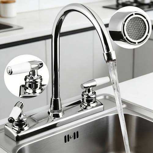 modern high sink faucet metallic plating over abs plastic polished chrome
