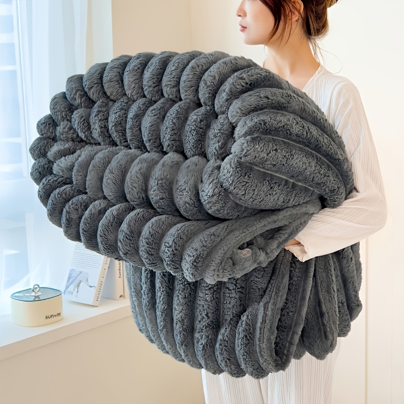 Cozy Plush Fluffy Winter Blanket for Indoor and Outdoor Use