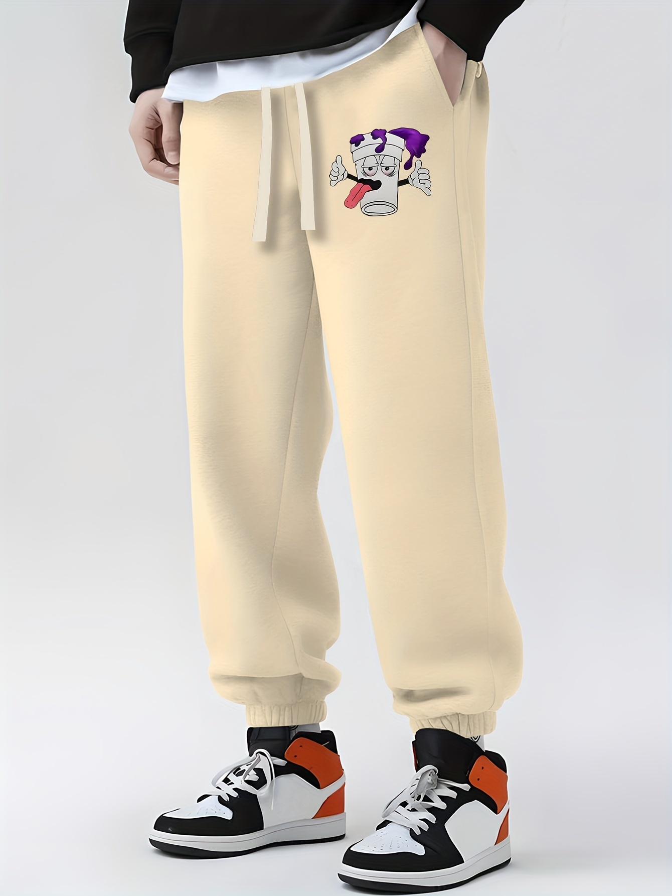 Anime Character Print Men's Drawstring Sweatpants Pocket - Temu