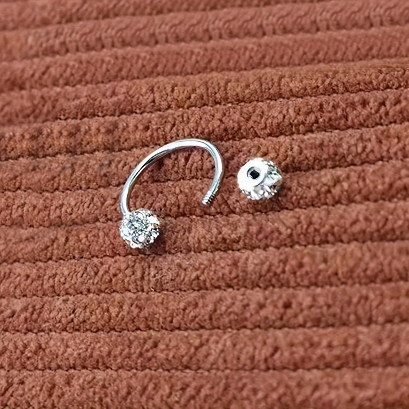 3pc Set of Small C Earrings with Water Crystal Pendants