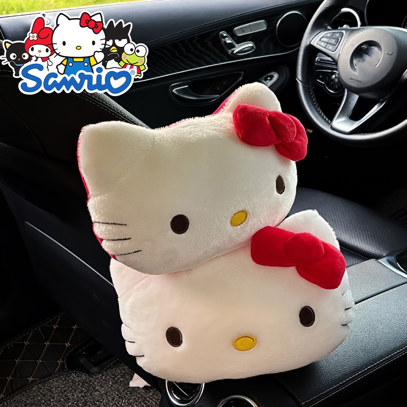 TEMU 2pcs Genuine Authorization, Cute Kt Car Headrest Neck Pillow, Car , Car Neck Pillow, A Must-have For Cars