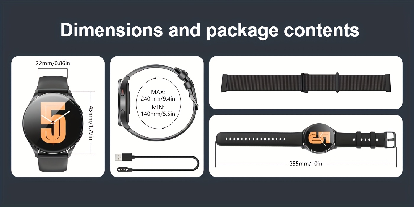 Montre Connectée pour Hommes et Femmes - Répond/Appelle, Suivi de Fitness avec 100+ Sports, Moniteur du Sommeil, Montre Intelligente Sans Fil, Horloge Électronique Sportive Course à Pieds, Compteur Pascal, Cadeau Idéal Parents Amis