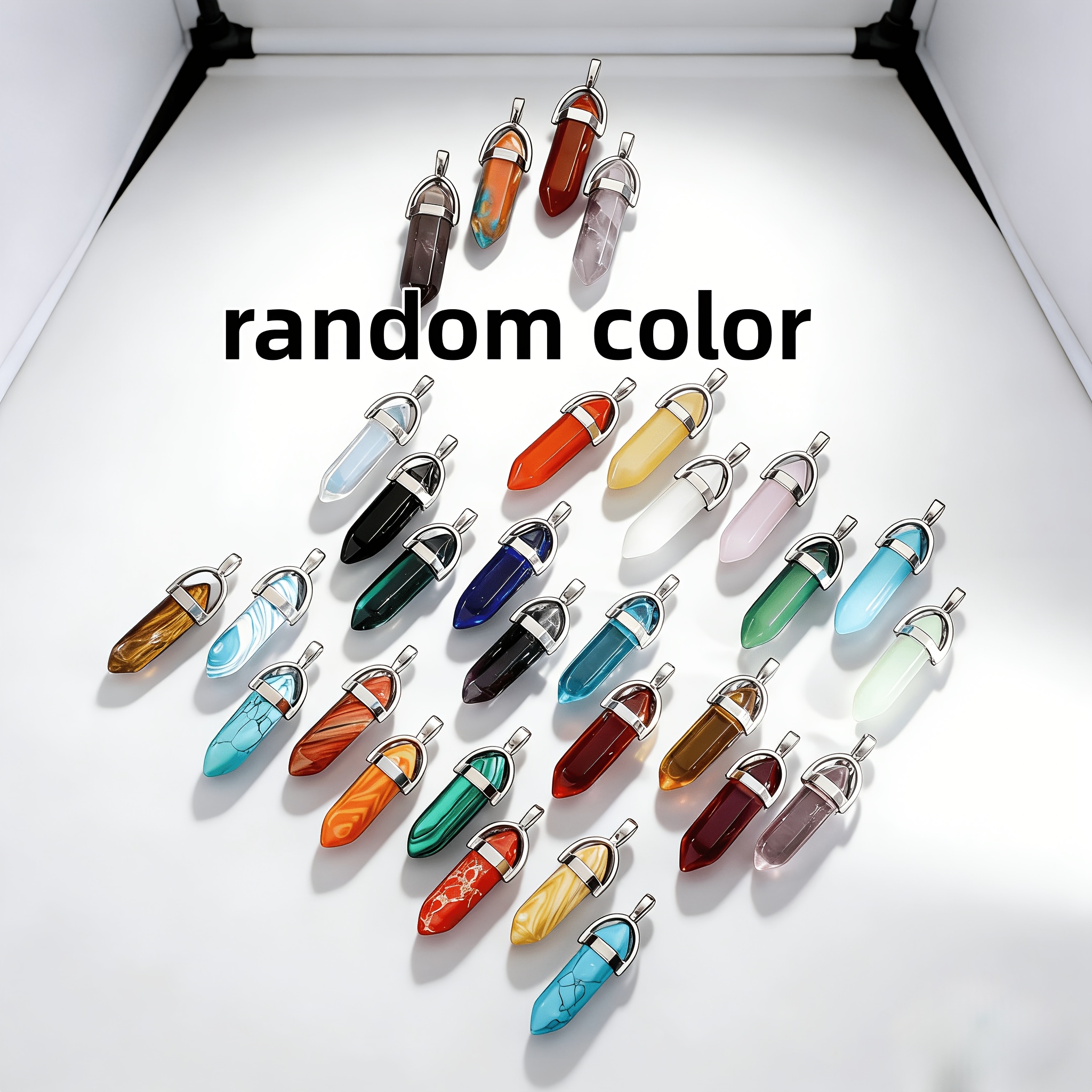 40pcs Hexagonal Column Pendulums for DIY Jewelry Making