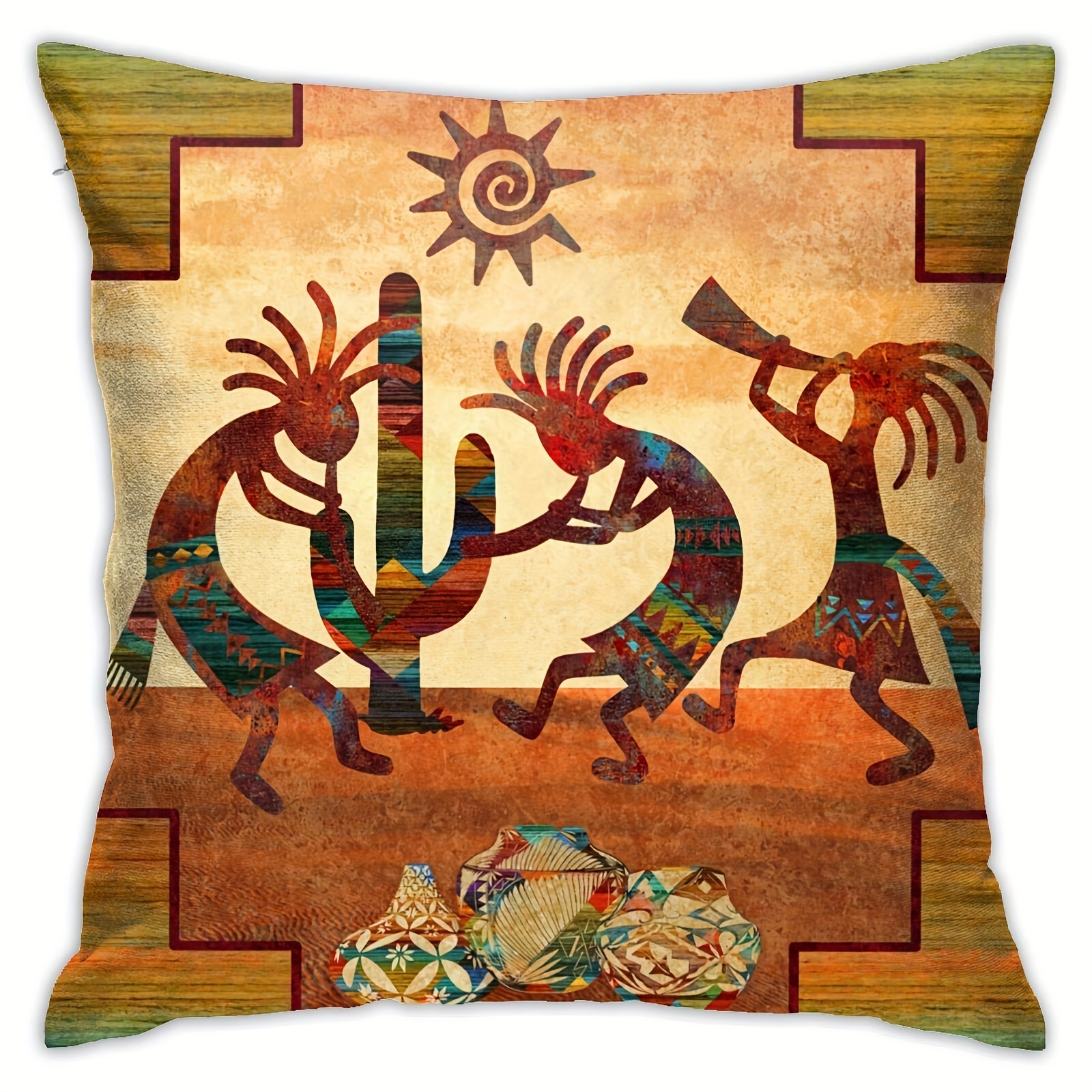 

1pc Southwest Native American Throw Pillow Cover, Decorative Couch Pillow Cases Cotton Pillow Square Cushion Cover For Sofa, 18x18 Inch