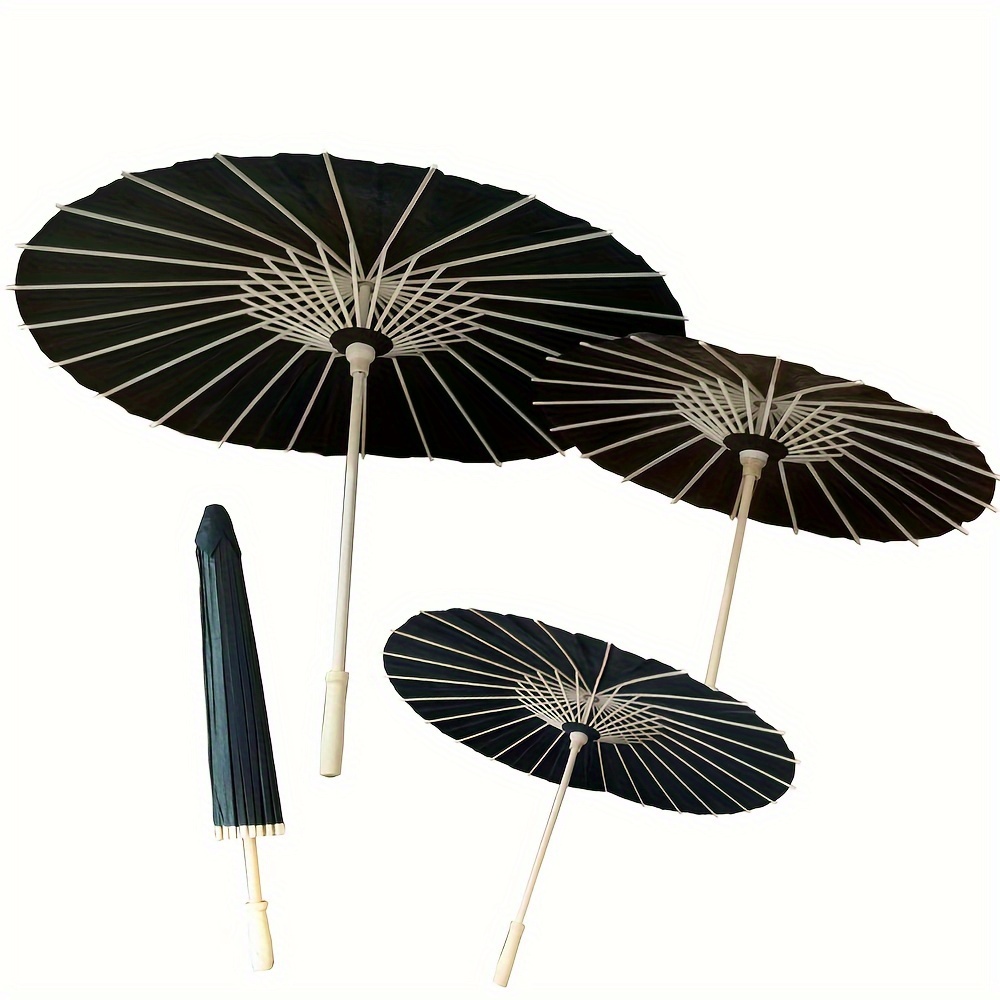 

1pc Elegant Parasol - Decorative Folding Umbrella For Party Decor, In 30cm/40cm/60cm Sizes, From Paper & Wood, Celebrations