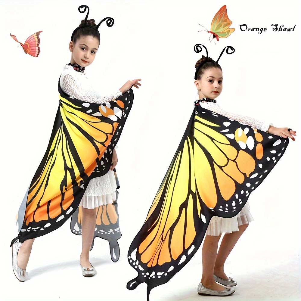 GDBY Butterfly Wings Costume Set for Girls - Party Animal Themed Princess Dress Up Accessories with Black Headband, Machine Washable Polyester and Spandex, Non-Feathered Butterfly Wings for Birthday Party Favors and Halloween Outfits details 4