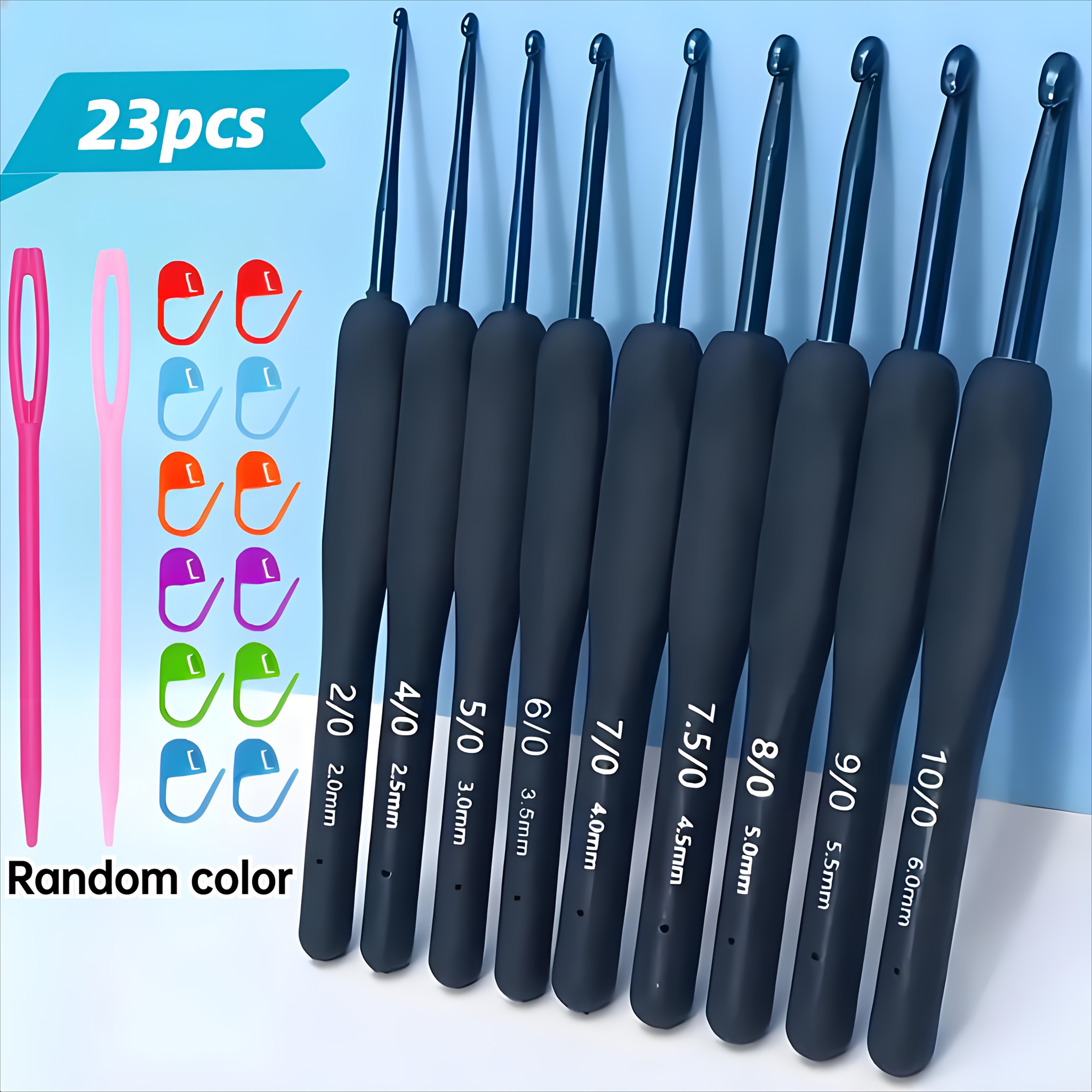 TEMU 23pcs Crochet Hook Set, 2-6mm Crochet Hook Ergonomically Designed, Equipped With Knitted Crochet Supplies, Suitable For Crochet