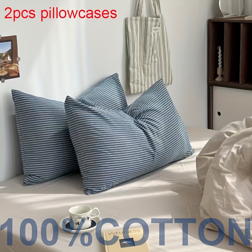 fundas almohada 100% algodón puro (sin relleno) rayas Temu Spain