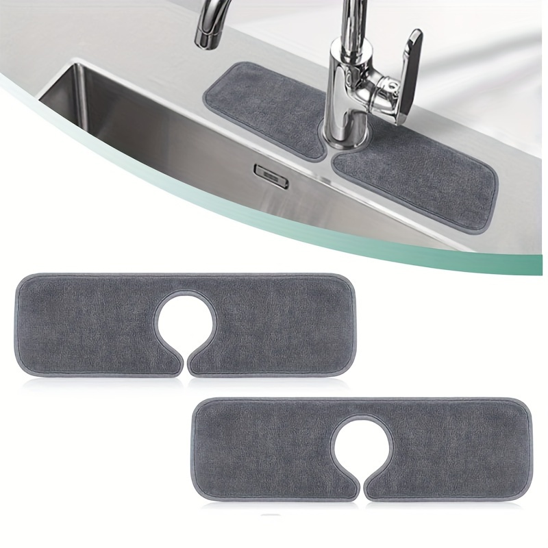 

Quick-dry Microfiber Faucet Mat - Anti-spill, Absorbent Bathroom Sink Pad, Non-electric