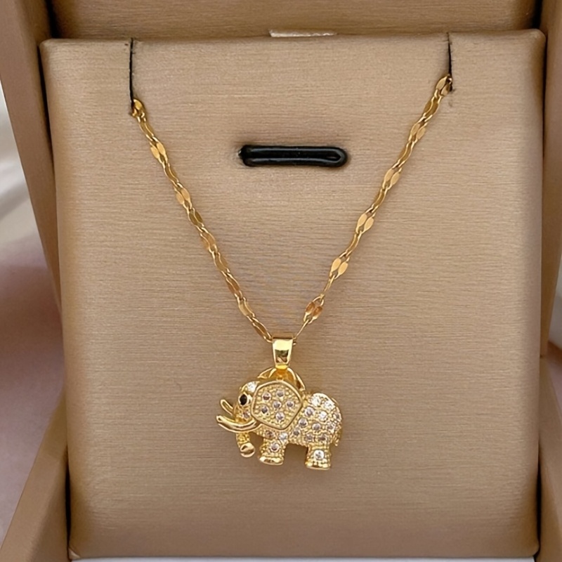 Image of 1pc Elephant Pendant Necklace - Women's Jewelry - Fashionable And Elegant, Ideal Gift For Wife/lady ()