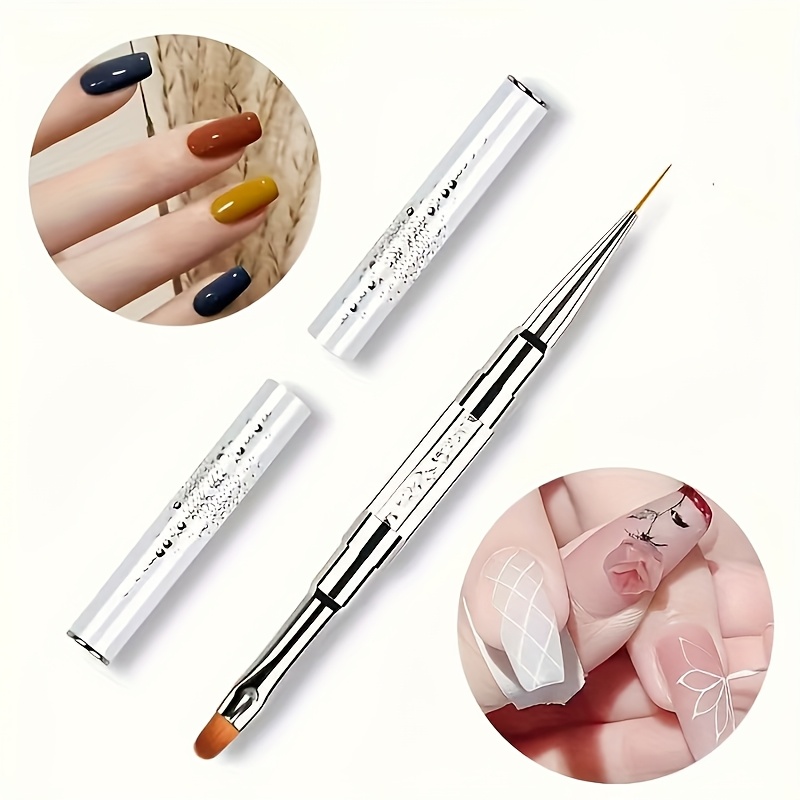 Dual-tip Nail Art Brush With Round Tip For Gel Application