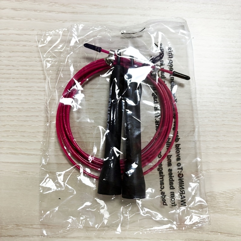 TEMU 3.2m Red Jump Rope For Speed & Training - Durable Steel Construction, No Batteries Needed, Portable Design For Home Gym, Track & Outdoor
