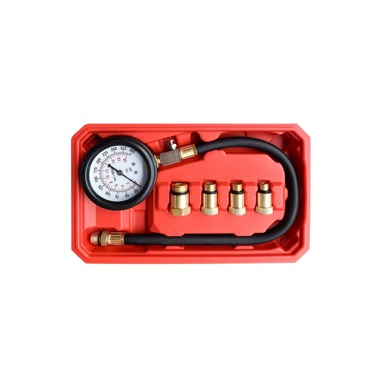 TEMU Automotive Cylinder Tester Kit 0-300 Psi Pressure Gauge Gasoline Engine Compression Meter Diagnostic Tool For Car, Motorcycle, Truck