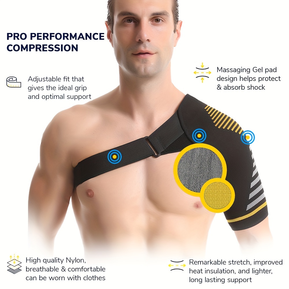 compression shoulder brace with   compression technology shoulder orthopedic brace for men women torn rotator cuff dislocation other shoulder injuries details 5