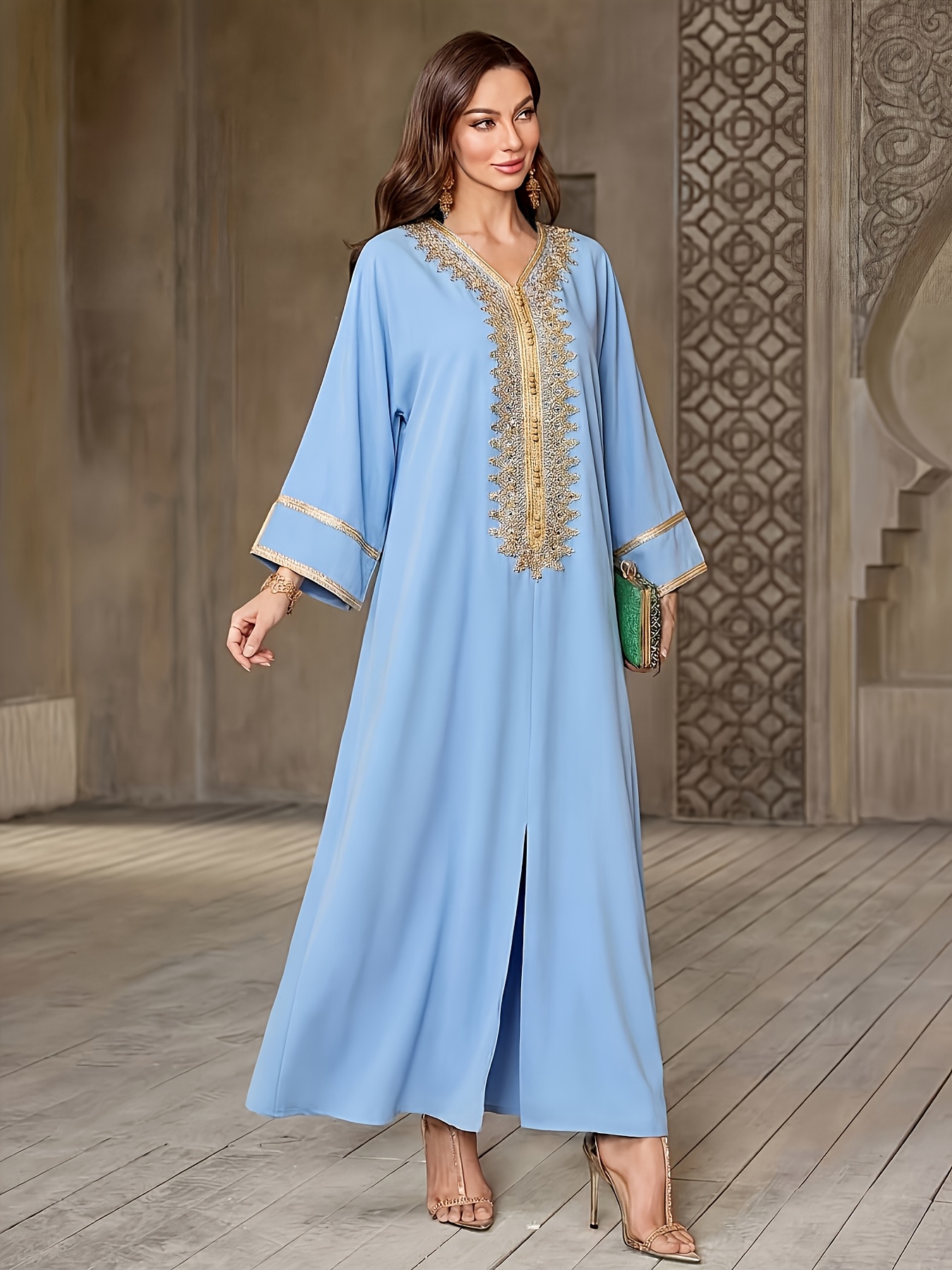 fitted lace wedding dress Elegant Modest Long Sleeve Maxi Dress for Women – Draped Waist A-Line –  FineLook