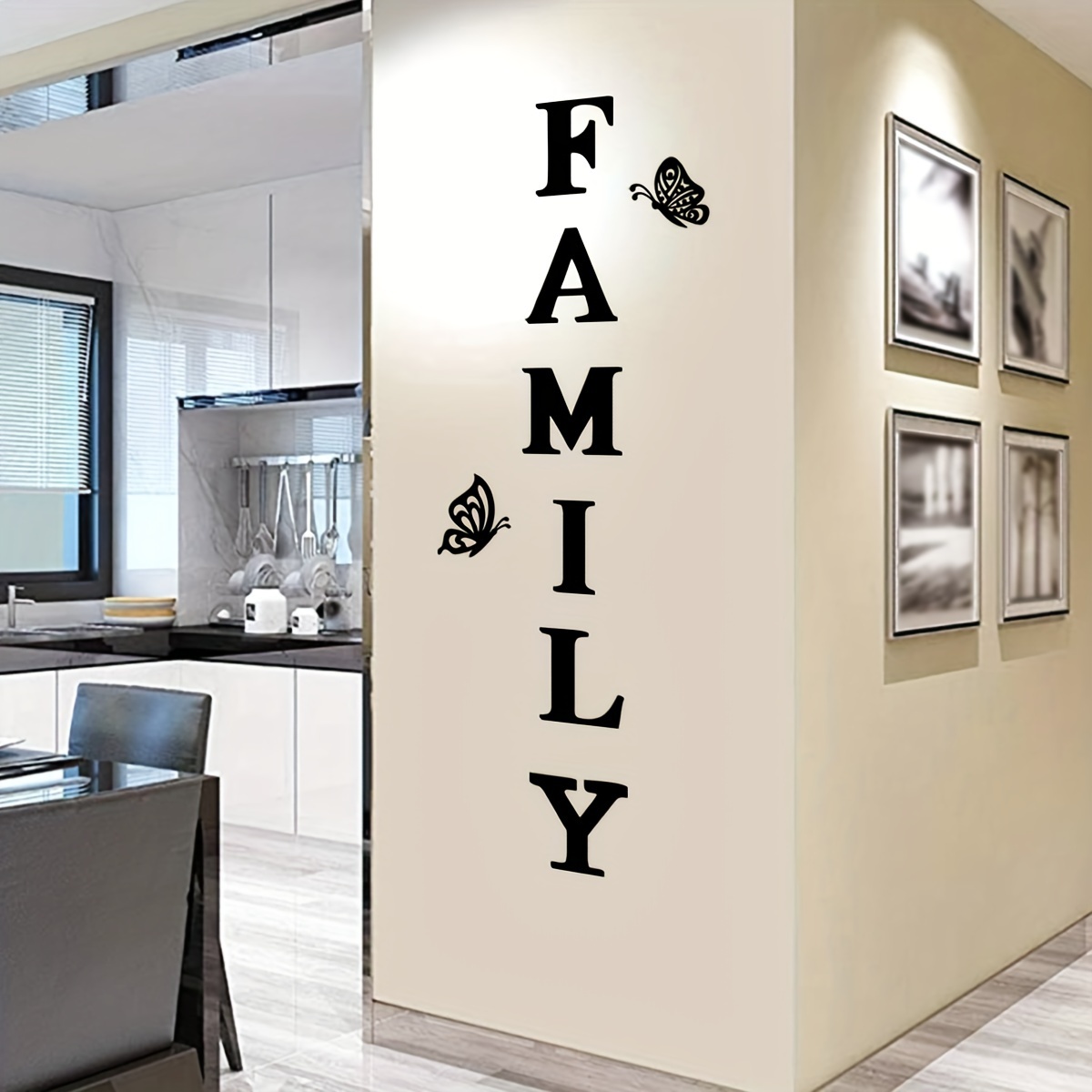 TEMU An Elegant Wall Sticker Featuring A "home" Design - Made Of Self-adhesive, Removable Pvc Art, Perfect For Decorating Living Rooms And Bedrooms,