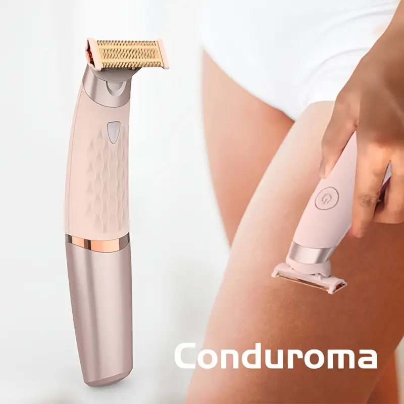 portable cordless rechargeable pink white bikini trimmer with adjustable settings usb charging 300mah lithium battery ideal for legs underarms and body hair removal Product details 3