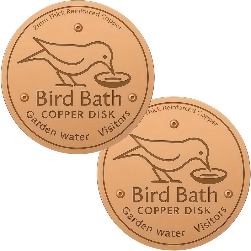 TEMU 2 Bath Plates, 2mm Thick Reinforced Copper Cleaning Plate, With Three-, Water All Year Round, Suitable For Outdoor Bird Bath, Bowl