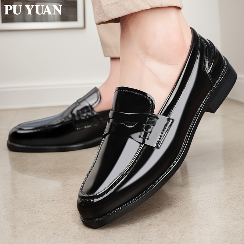 zapatos de negocios informales de talla   para hombre - zapatos de vestir sin cordones con punta, parte   de   y   de goma para  , viajes, senderismo - comodidad para    , zapatos versátiles | estilo de negocios informales |   de goma  , zapatos elegantes 4