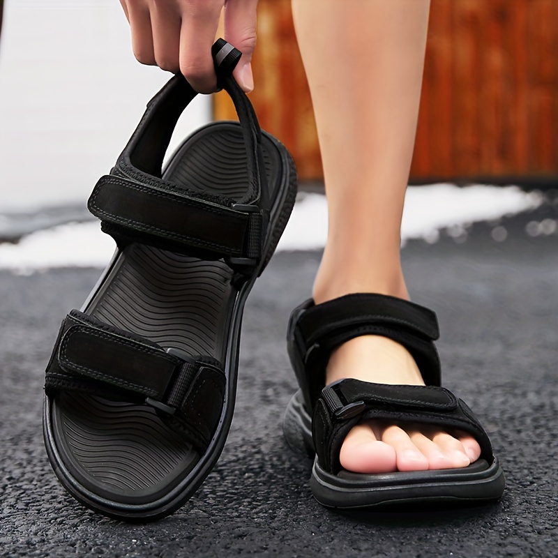 Sandalias abiertas para hombre de color con de gancho y presilla,  cómodas, antideslizantes y duraderas para caminar casualmente, calzado