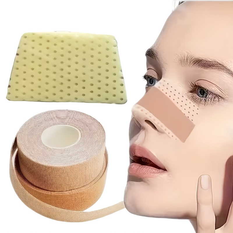 Image of 1 Set Thermoplastic Nose Splint & Facial Tape - Alcohol-free, Electricity- Fixation & Lifting Kit, Reusable Nose Corrector & Face Lifter, Beauty Care Additions For Daily Use