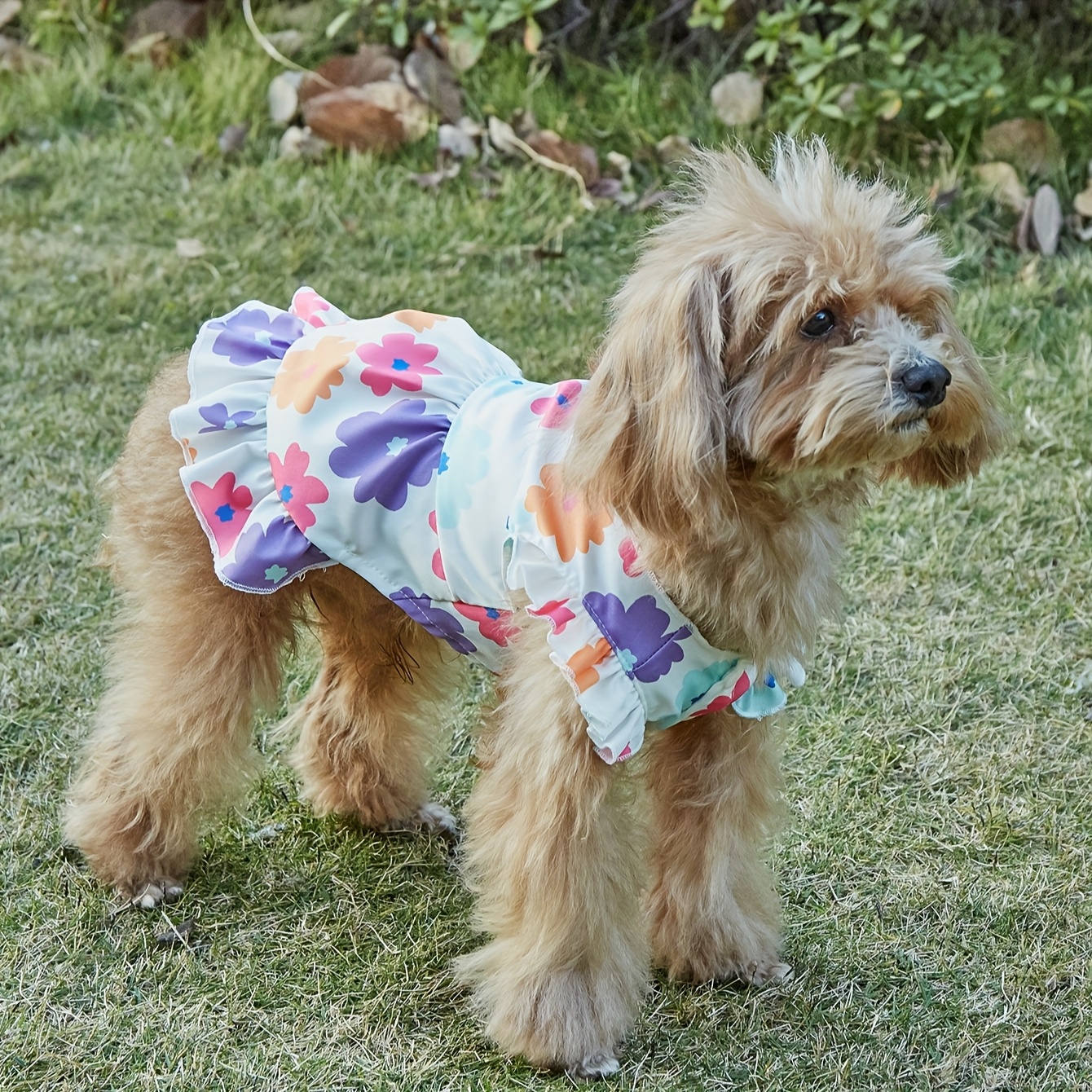 blue dress for baby girl Fitwarm Happy Birthday Dog Tiered Dress, Dog Clothes For Small Dogs Gi –  Petocart main image 1