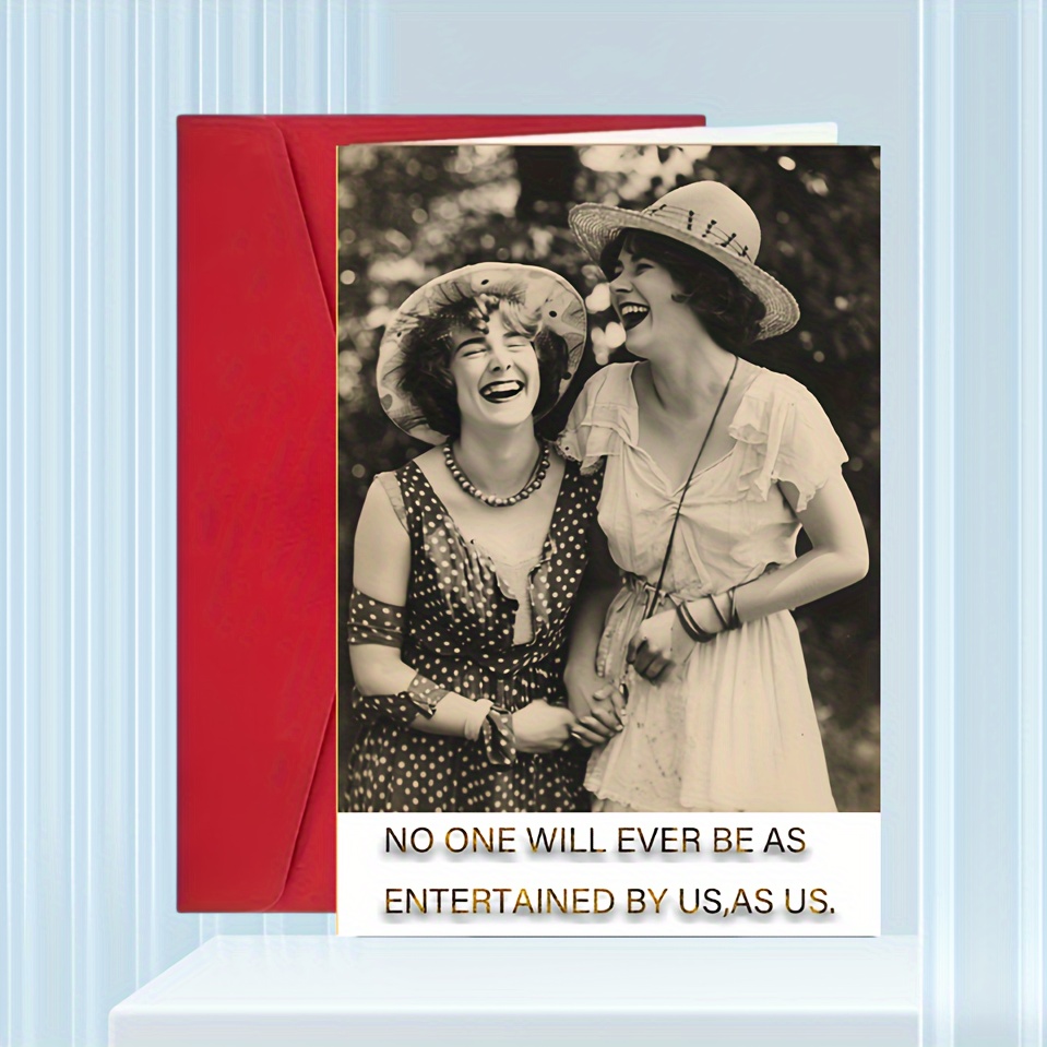 

1pc, Funny Friendship Greeting Card For Little Girlfriends Vintage Friendship Greeting Card