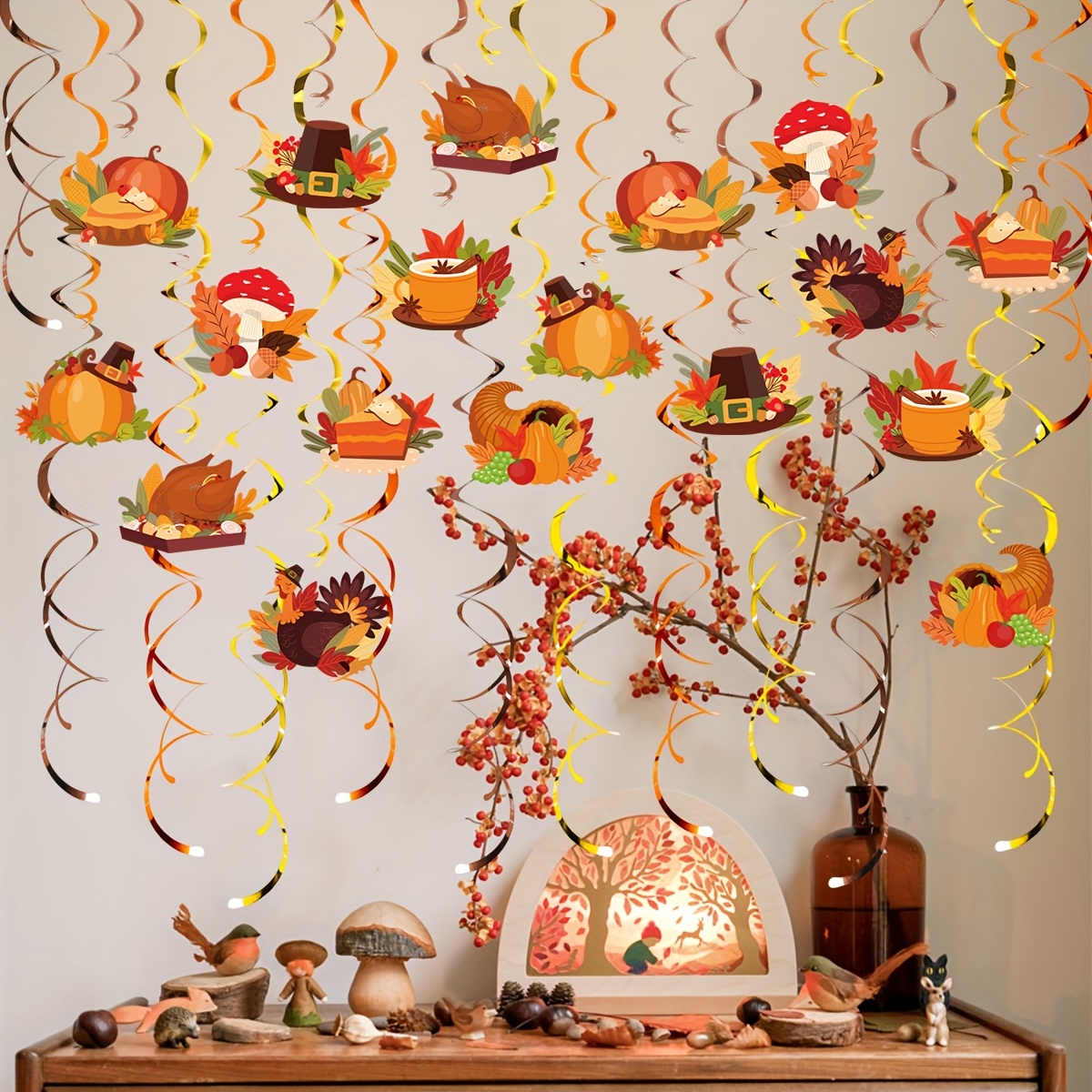 Herbst-Party-Dekorationen In Burgunderrot & Orange – Papierfächer Für Hochzeit, Geburtstag & Thanksgiving