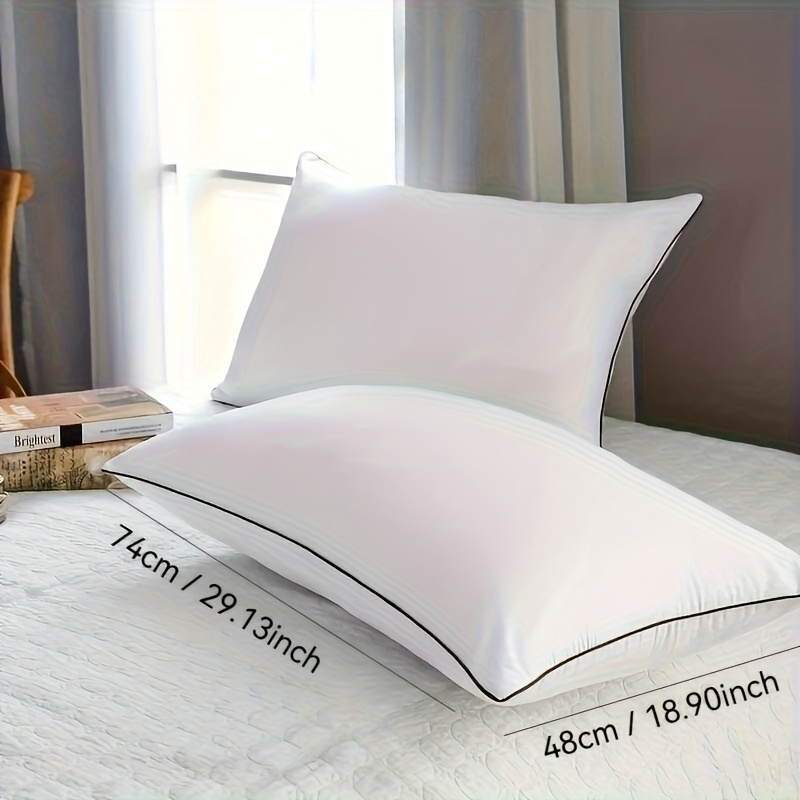 4pcs Set Luxury Hotel, Guesthouse, Dormitory, and Home Use Bed Pillows, White. Suitable for Modern Home, Travel, and Guest Rooms. Ideal for Back/Side Sleepers. Neck Support Bed Pillows. High-Quality Sleep-Specific Firm Pillows. Hotel-Grade Pillows.