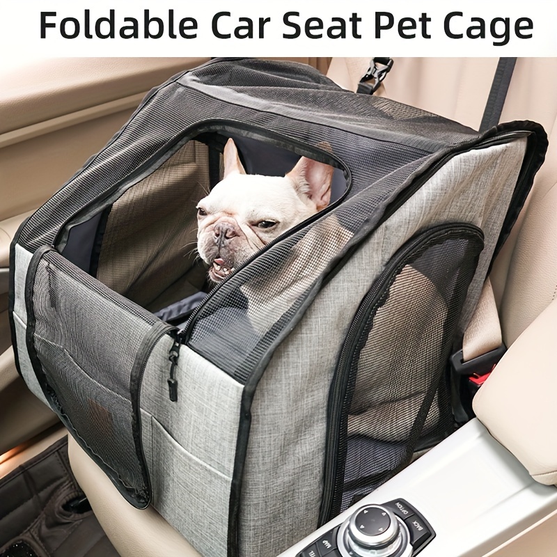 

Portable Folding Dog Car Seat Cage For Small And Medium-sized Dogs, Waterproof Non-slip Fabric, 3-door Suitcase Design, Ideal For Indoor And Outdoor Travel