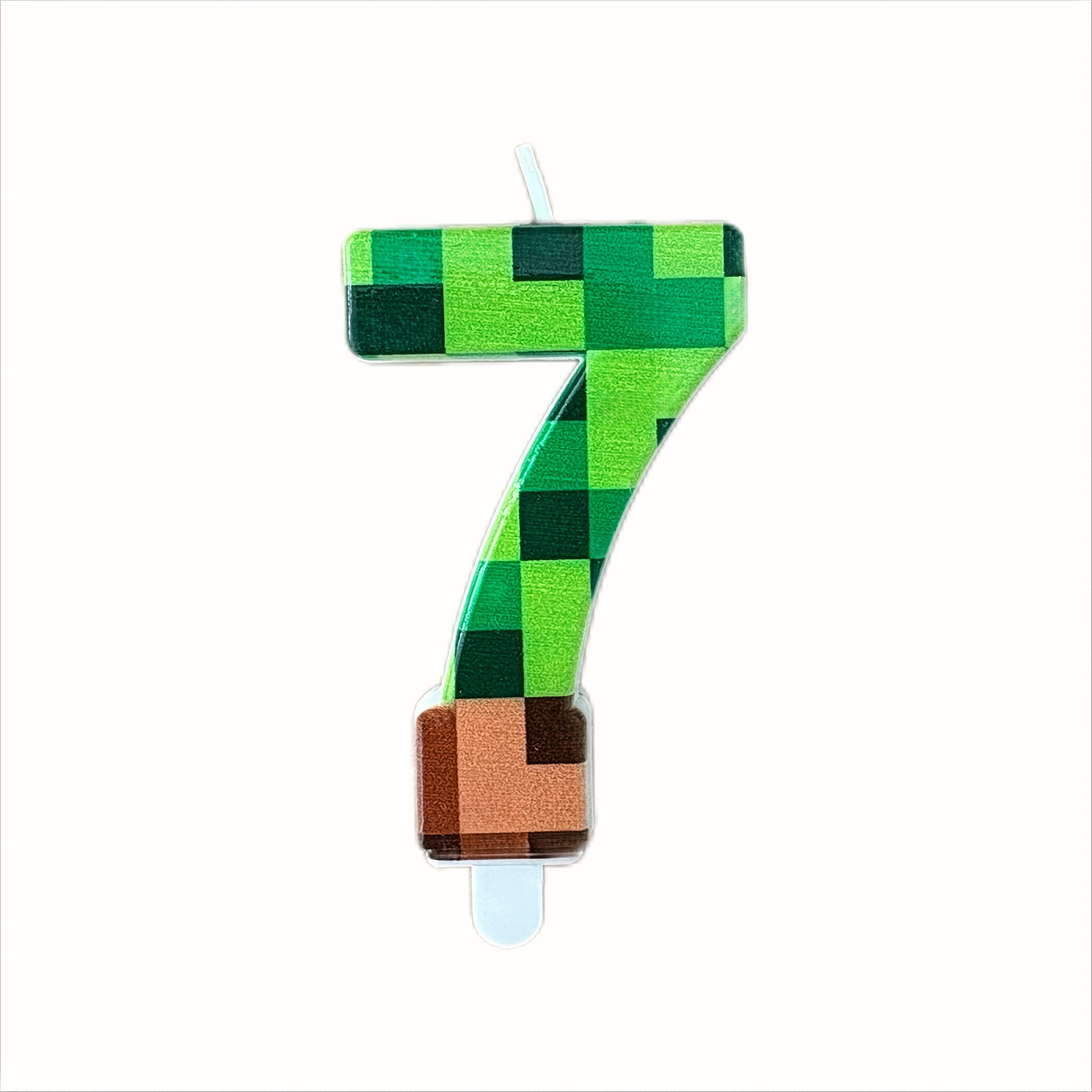 Image of 1pack 0-9 Level Number Green Pixel Miner Candles Themed Birthday Candles, Cake Toppers, Pixel Cake Candles For Birthday Graduation Anniversary Party Supplies Decoration, Christmas, Halloween