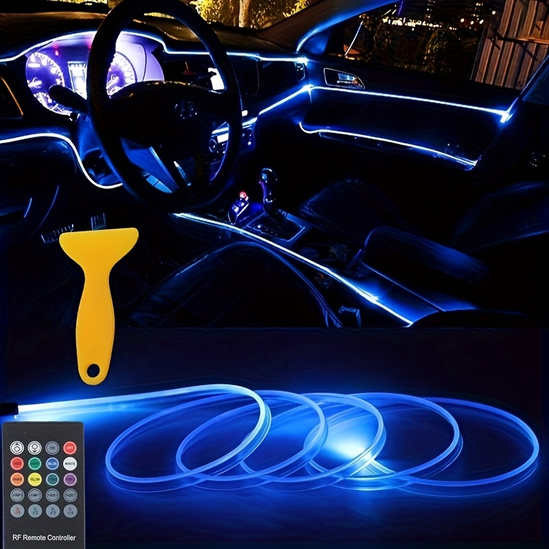 TEMU Automotive Led Strip, 118-inch, Rgb Ambient Light Set, Interior Light, Automotive Led Strip With Music Sync, Neon Accessories, Led Music Sync Wireless App And Rf Remote Control, Without Battery
