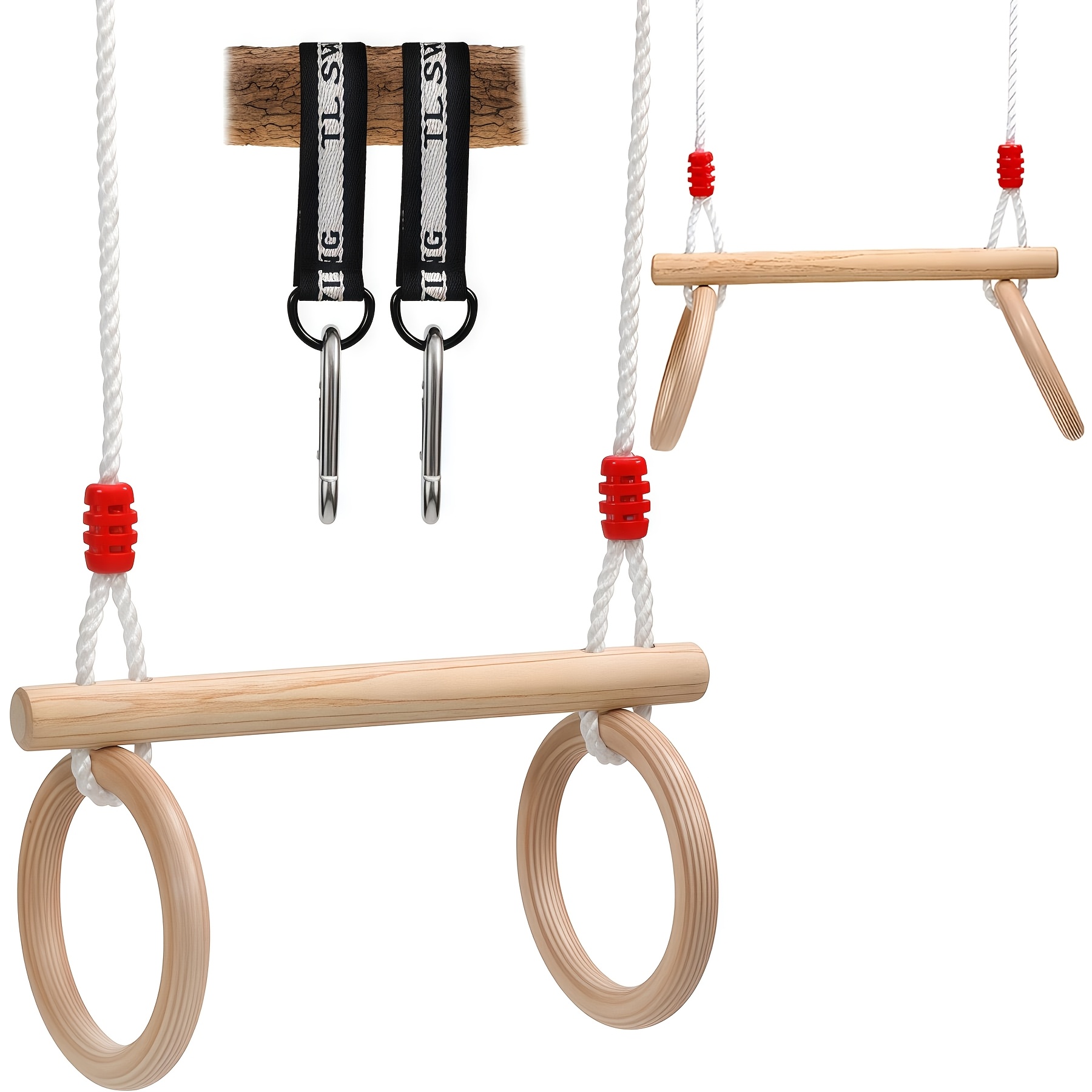 Outdoor Courtyard Physical Training Equipment, Wooden Hanging Rings, Horizontal Bars And Swings, Indoor And Outdoor Hanging Gymnastic Training Poles, And , Suitable For Men And Women, Used As A Gift