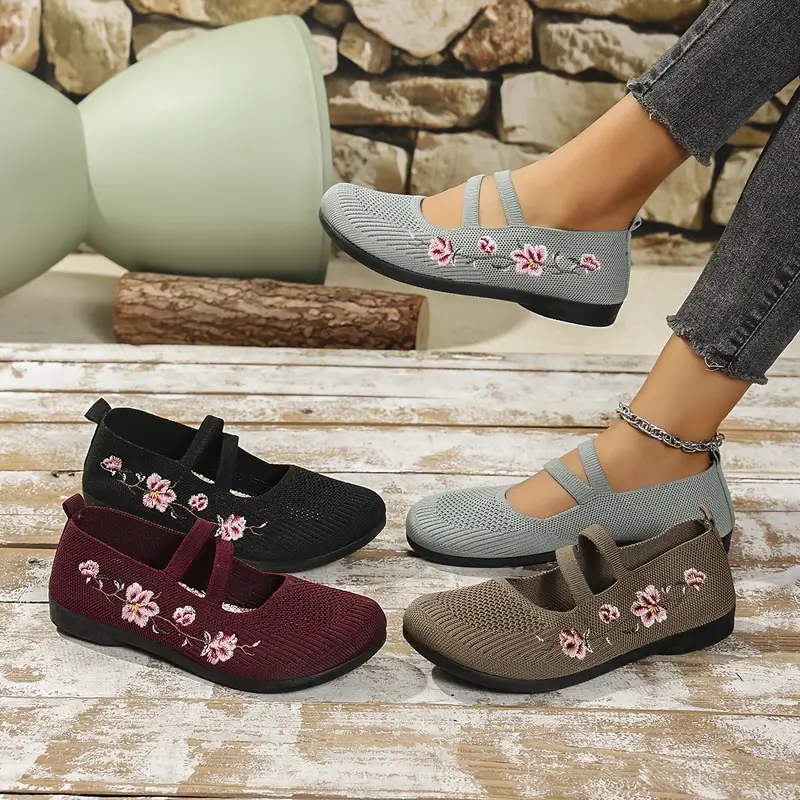 womens knit summer comfortable fashion casual elegant breathable soft flat shoes details 1